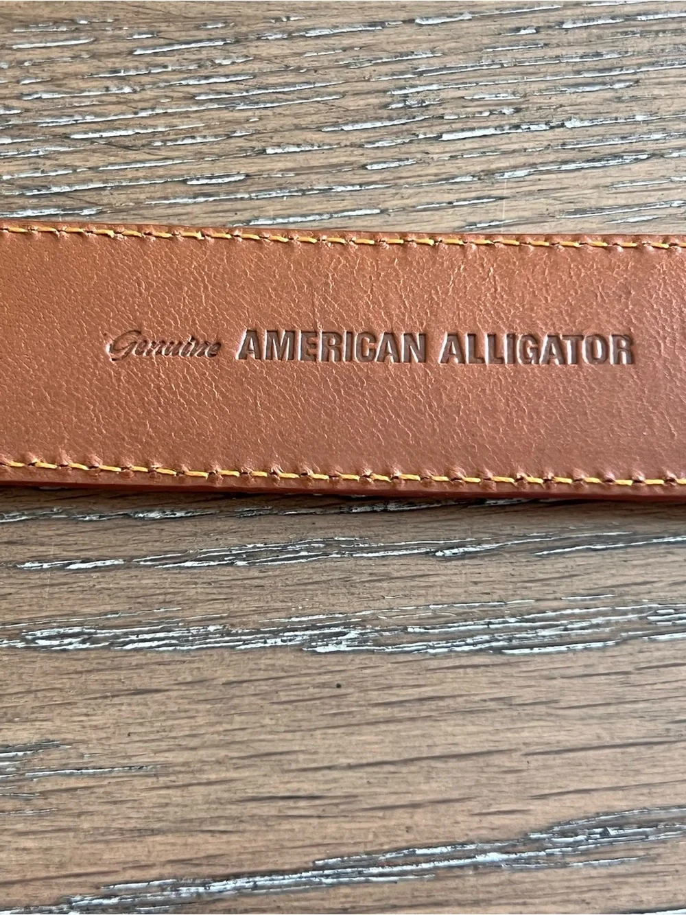 Cole Haan Men's American Alligator Leather Belt Cognac Oxblood Size 34
